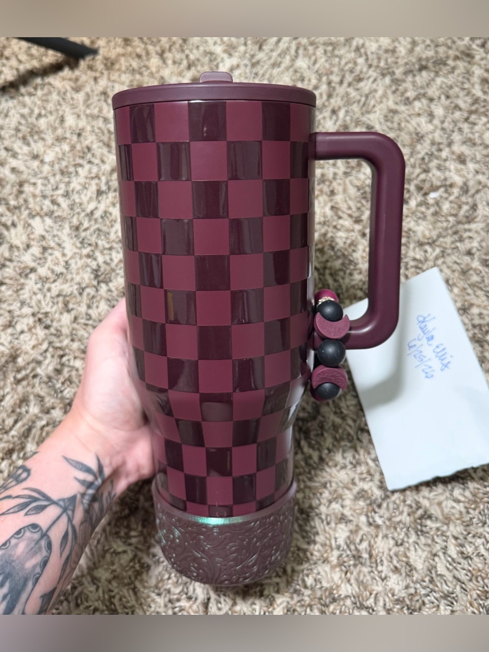Hydrojug 40 Oz Traveler Ember Checkers - NWOT